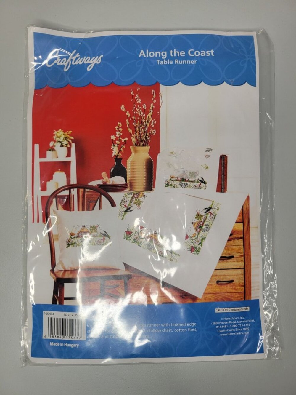 Herrschners Farm Life Table Runner Stamped Embroidery Kit